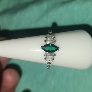 Shield Of Sparkle Genuine Fluorite Green Quartz Rhodium Plating Firm Price $35